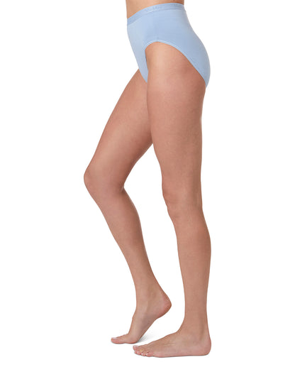 Ladies Combed Cotton Basic Brief Underwear 3-Pack : Color: Forever Blue