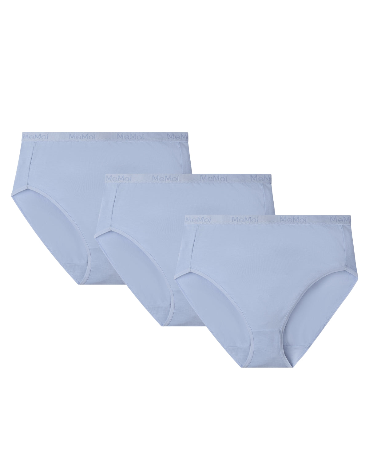 Ladies Combed Cotton Basic Brief Underwear 3-Pack : Color: Forever Blue