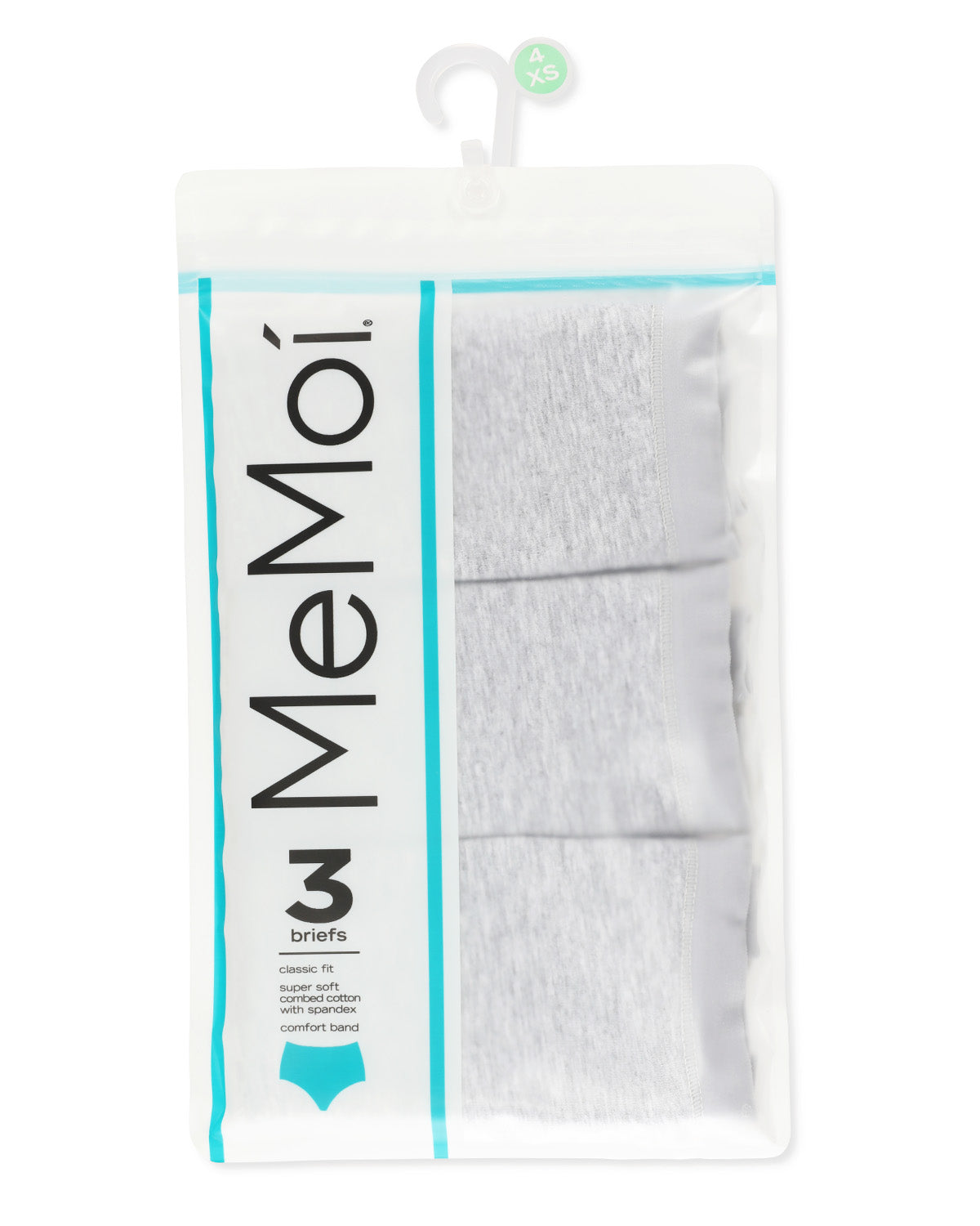 Ladies Combed Cotton Basic Brief Underwear 3-Pack : Color: Light Gray Heather