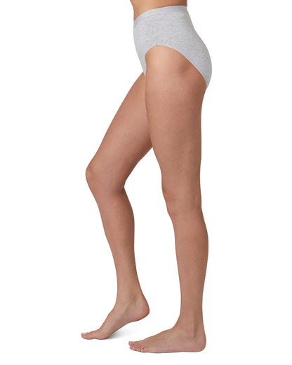 Ladies Combed Cotton Basic Brief Underwear 3-Pack : Color: Light Gray Heather
