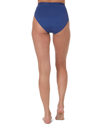 Ladies Combed Cotton Basic Brief Underwear 3-Pack : Color: Midnight Blue