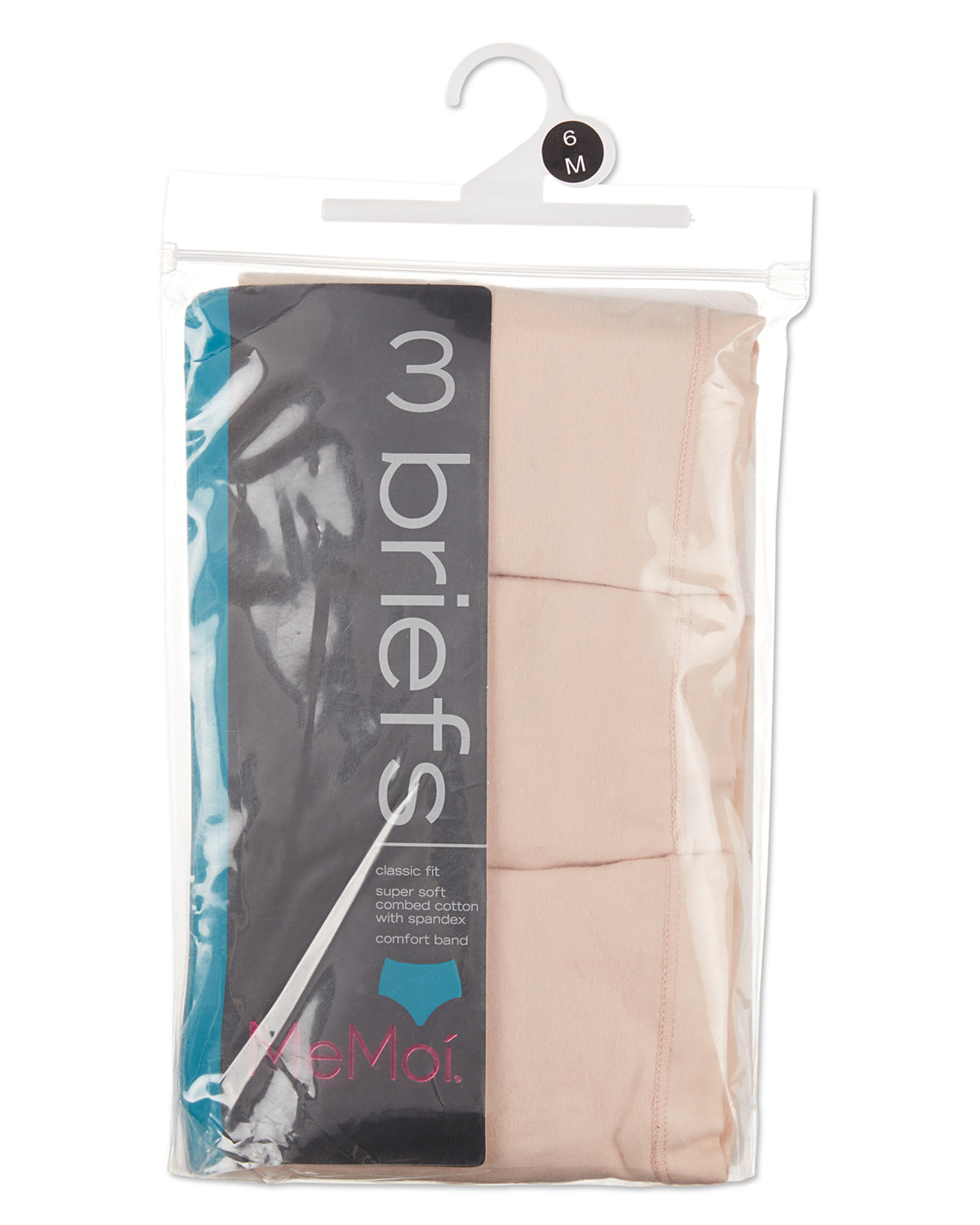 Ladies Combed Cotton Basic Brief Underwear 3-Pack : Color: Nude