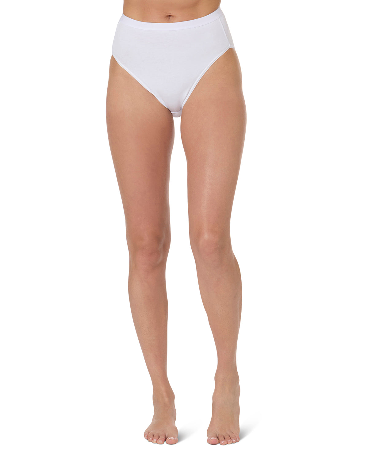 Ladies Combed Cotton Basic Brief Underwear 3-Pack : Color: White