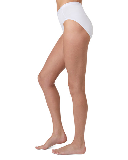 Ladies Combed Cotton Basic Brief Underwear 3-Pack : Color: White