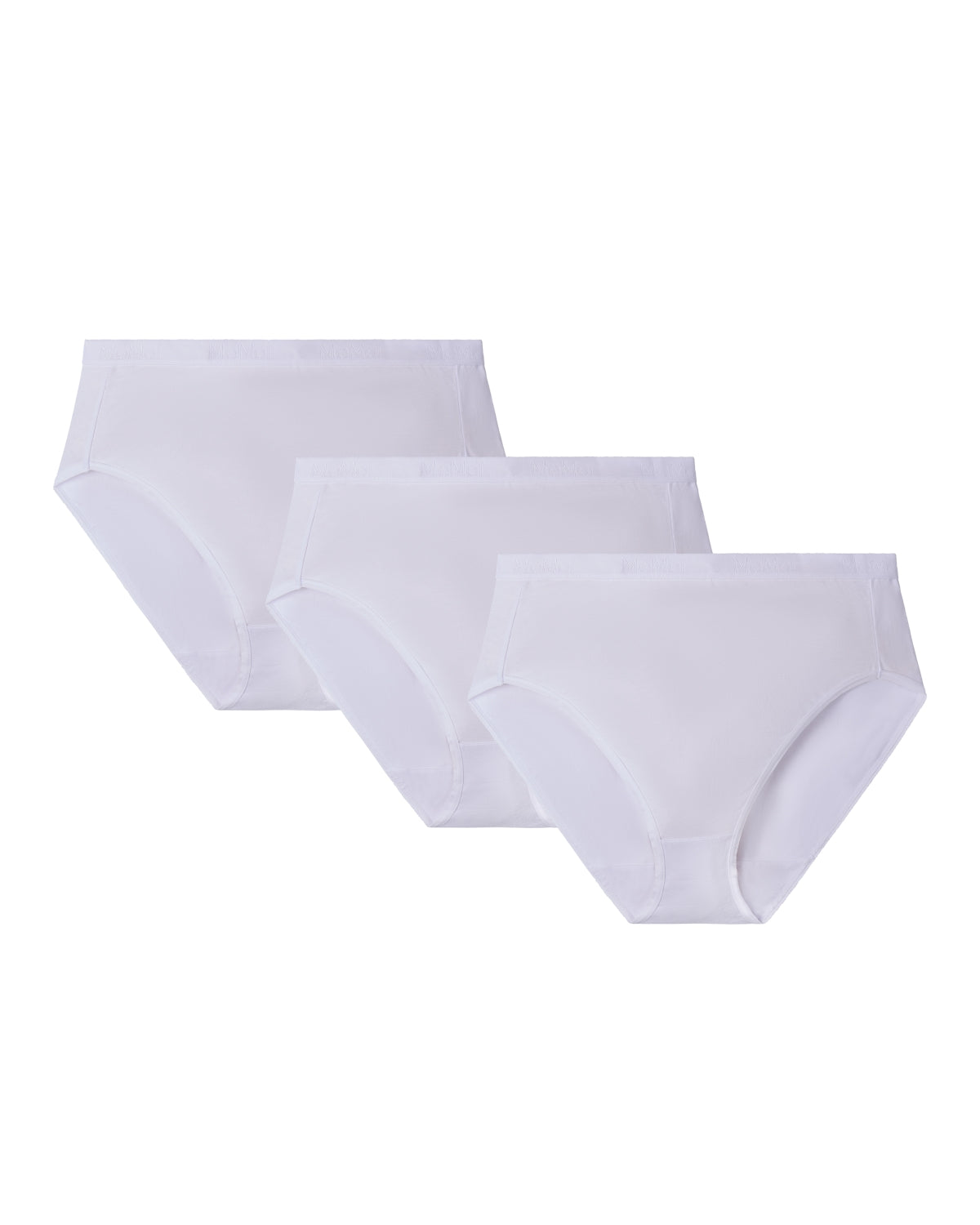 Ladies Combed Cotton Basic Brief Underwear 3-Pack : Color: White