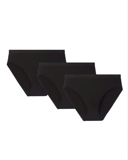 Combed Cotton Basic Hipster Panties 3 Pack : Color: Black