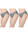 Combed Cotton Basic Hipster Panties 3 Pack : Color: Light Gray Heather