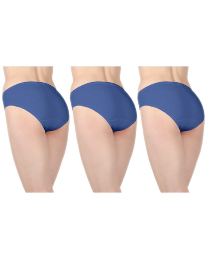 Combed Cotton Basic Hipster Panties 3 Pack : Color: Midnight Blue