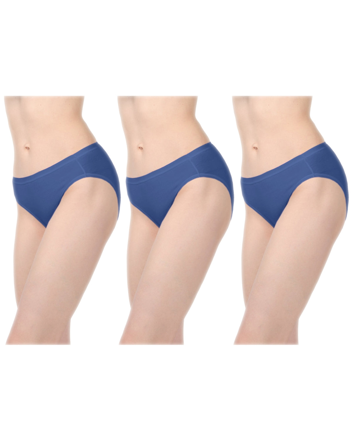 Combed Cotton Basic Hipster Panties 3 Pack : Color: Midnight Blue
