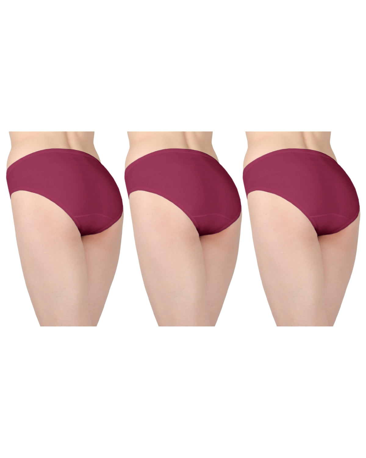Combed Cotton Basic Hipster Panties 3 Pack : Color: Rosebud