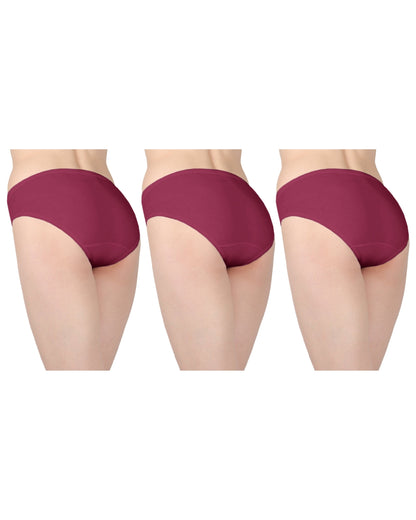 Combed Cotton Basic Hipster Panties 3 Pack : Color: Rosebud