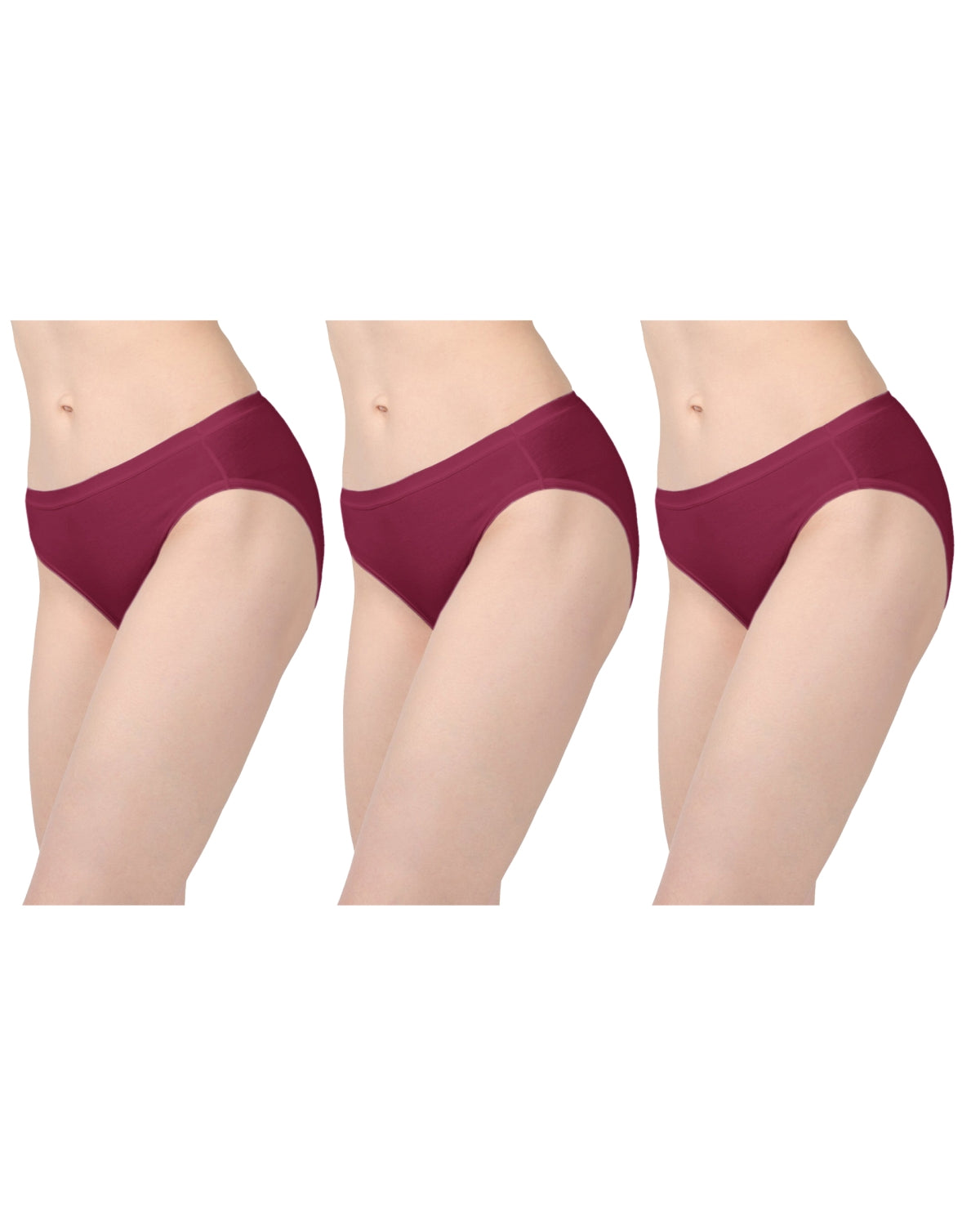 Combed Cotton Basic Hipster Panties 3 Pack : Color: Rosebud