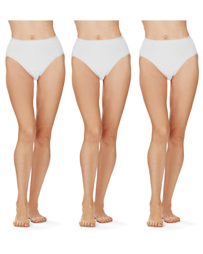 Combed Cotton Basic Hipster Panties 3 Pack : Color: White