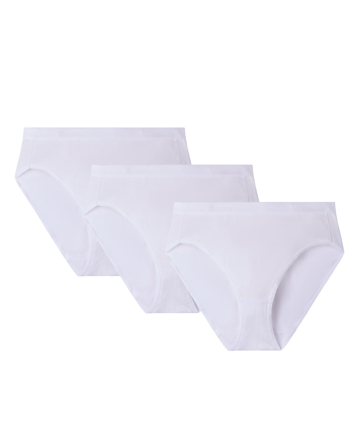 Combed Cotton Basic Hipster Panties 3 Pack : Color: White