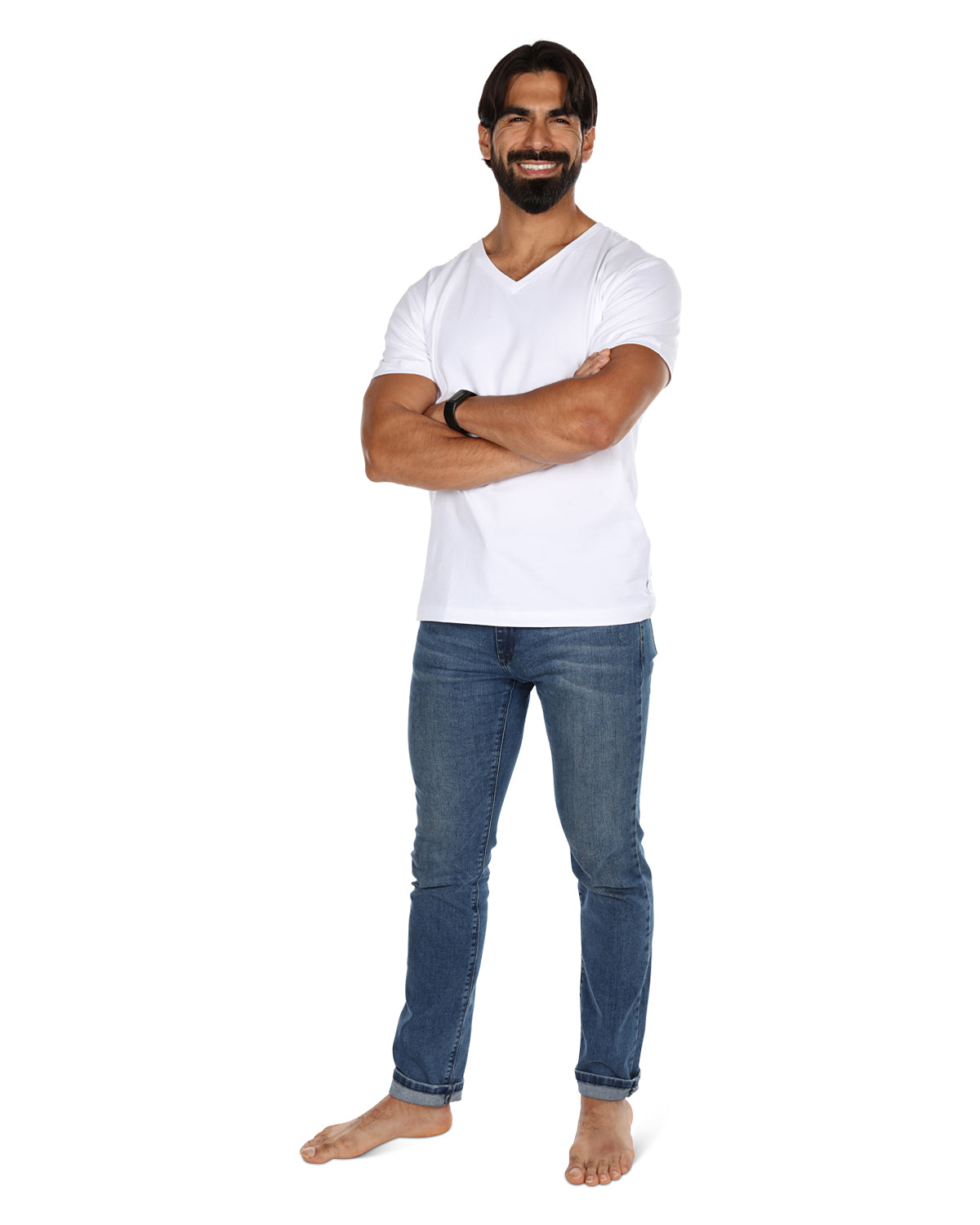 Mens 2 Pair Pack V-Neck T-Shirt Undershirt : Color: White