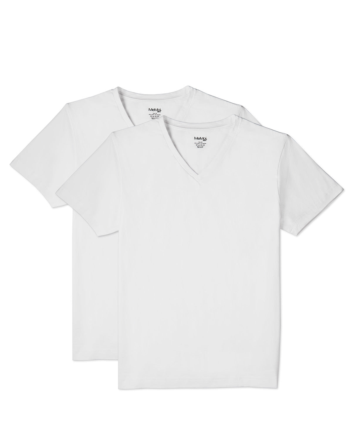 Mens 2 Pair Pack V-Neck T-Shirt Undershirt : Color: White