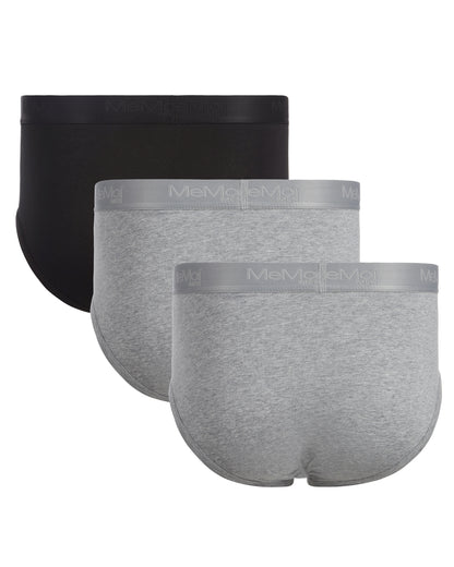 Men's 3 Pair Pack Classic Fit Briefs : Color: Black-Gray-Gray