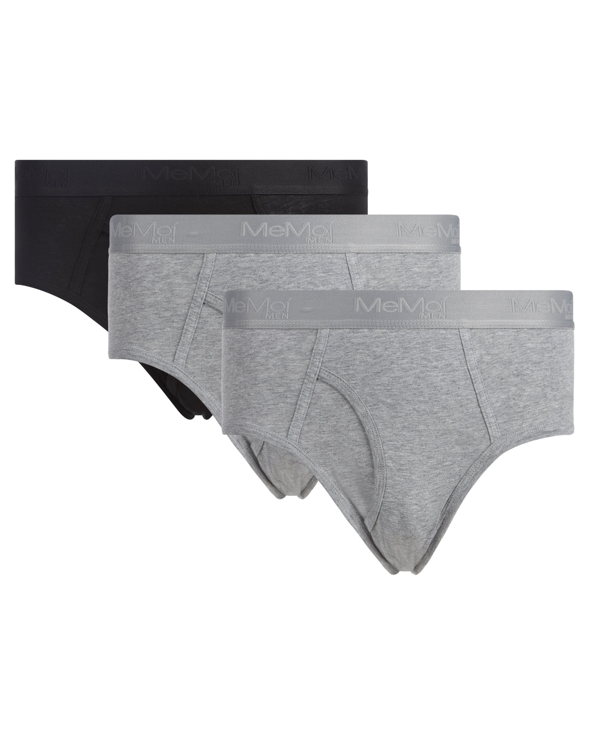 Men's 3 Pair Pack Classic Fit Briefs : Color: Black-Gray-Gray