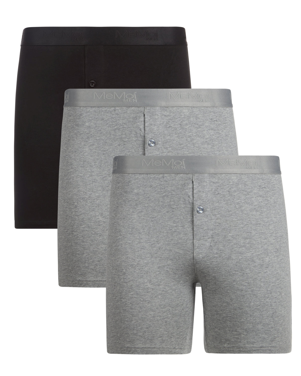 Men's 3 Pair Pack Classic Fit Boxer Shorts : Color: Black-Gray-Gray