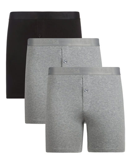 Men's 3 Pair Pack Classic Fit Boxer Shorts : Color: Black-Gray-Gray