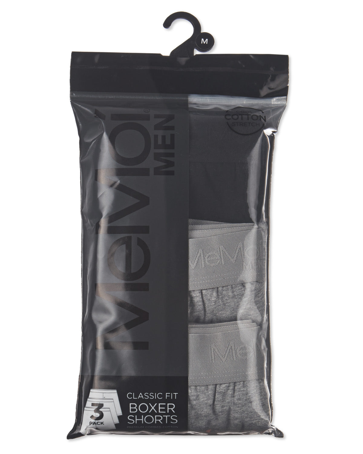 Men's 3 Pair Pack Classic Fit Boxer Shorts : Color: Black-Gray-Gray