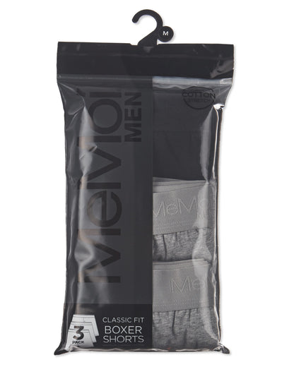 Men's 3 Pair Pack Classic Fit Boxer Shorts : Color: Black-Gray-Gray