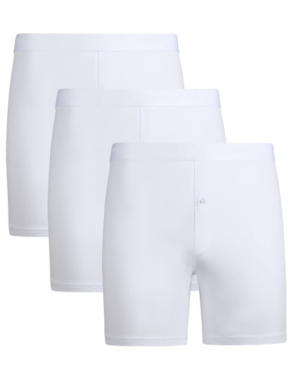 Men's 3 Pair Pack Classic Fit Boxer Shorts : Color: White