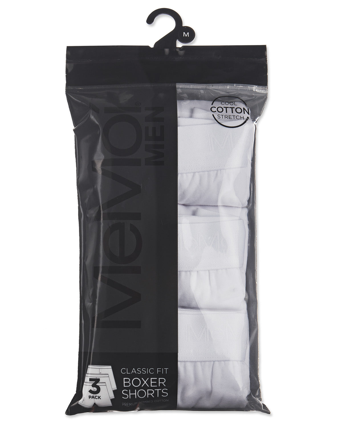 Men's 3 Pair Pack Classic Fit Boxer Shorts : Color: White