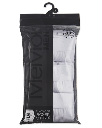 Men's 3 Pair Pack Classic Fit Boxer Shorts : Color: White