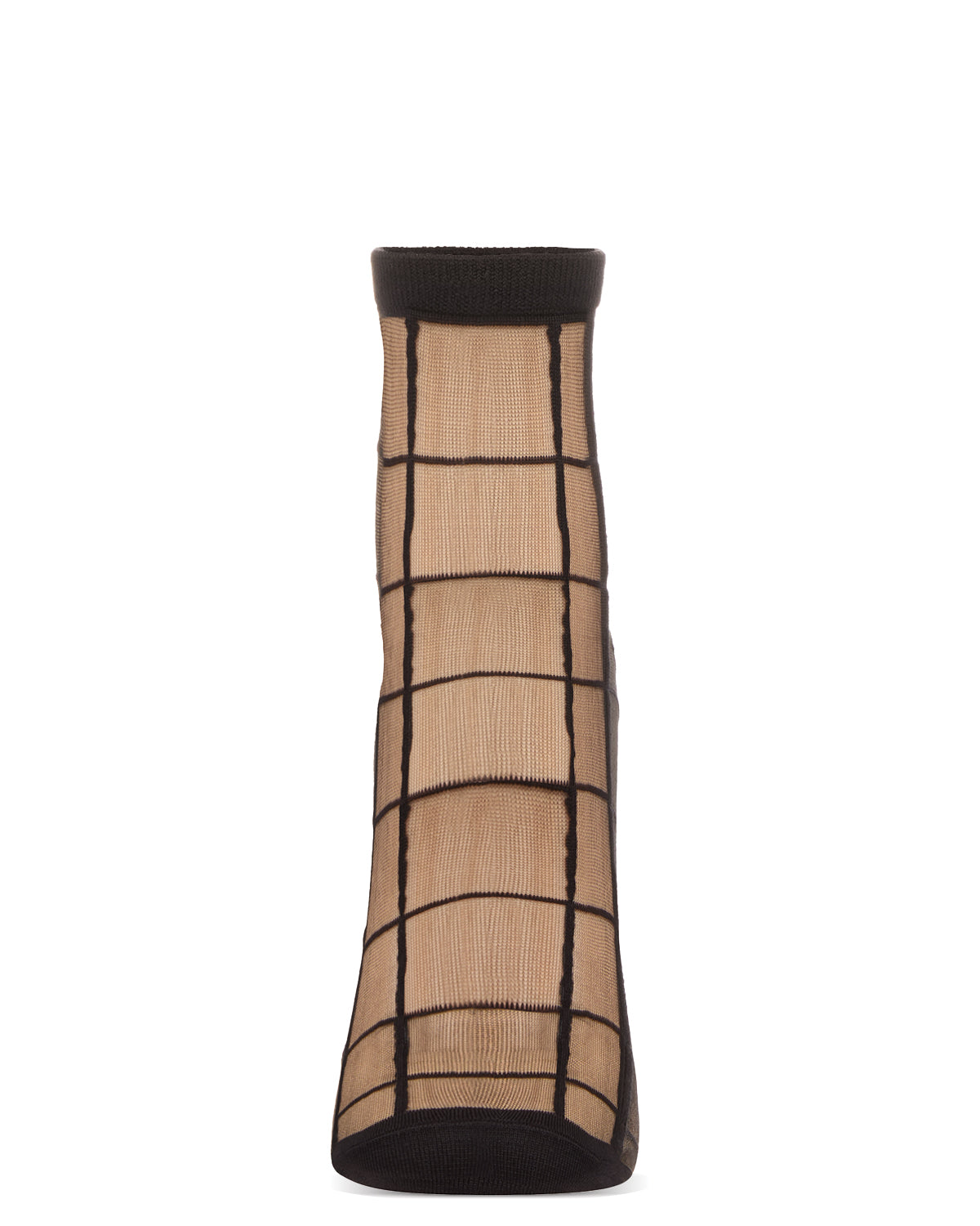 Cheery Checker Sheer See-Through Ankle Socks
