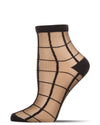 Cheery Checker Sheer See-Through Ankle Socks