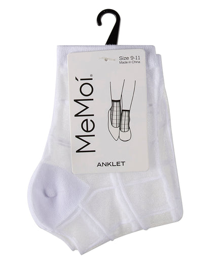 Cheery Checker Sheer See-Through Ankle Socks