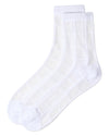 Cheery Checker Sheer See-Through Ankle Socks : Color: Black