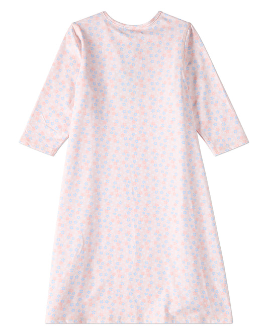 Girls Allover Floral Print UPF 50 Modest Tzniut Swim Dress
