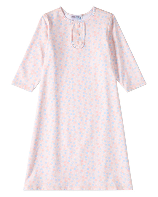 Girls Allover Floral Print UPF 50 Modest Tzniut Swim Dress