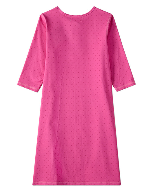 Girls Polka-Dot UPF 50 Quick-Drying Modest Swim Dress