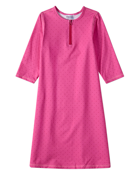 Girls Polka-Dot UPF 50 Quick-Drying Modest Swim Dress