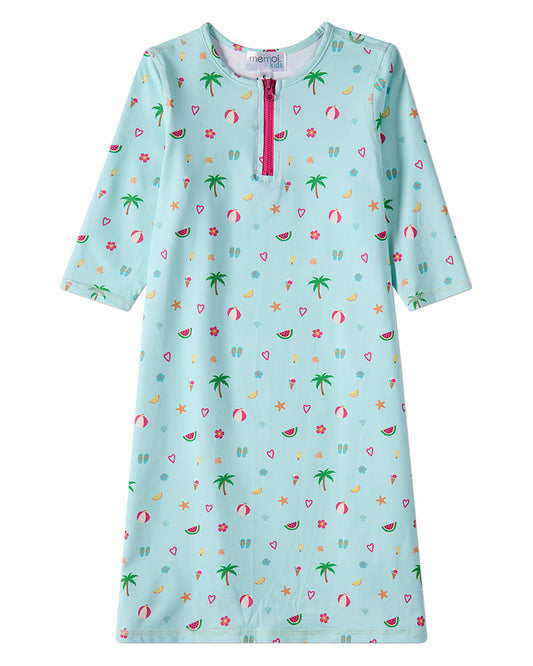 Girls "Summer Fun" UPF 50 Quick-Drying Modest Swim Dress