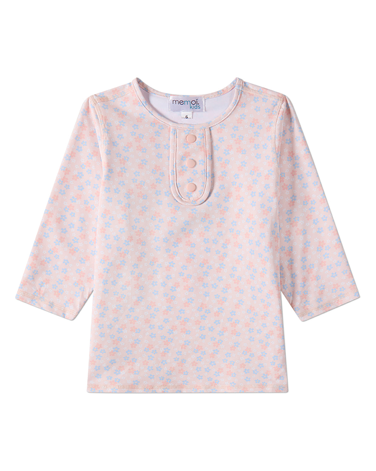 2 Piece Girls Floral-and-Solid UPF 50 Pull-On Modest Swim Set