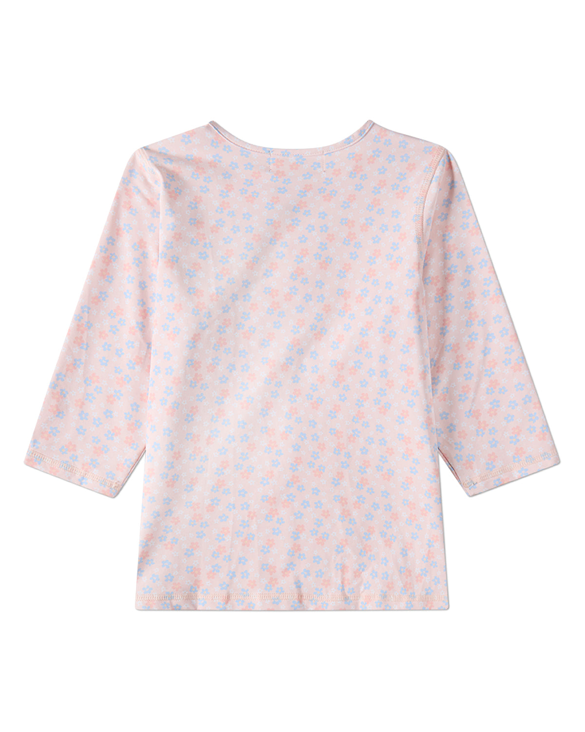 2 Piece Girls Floral-and-Solid UPF 50 Pull-On Modest Swim Set