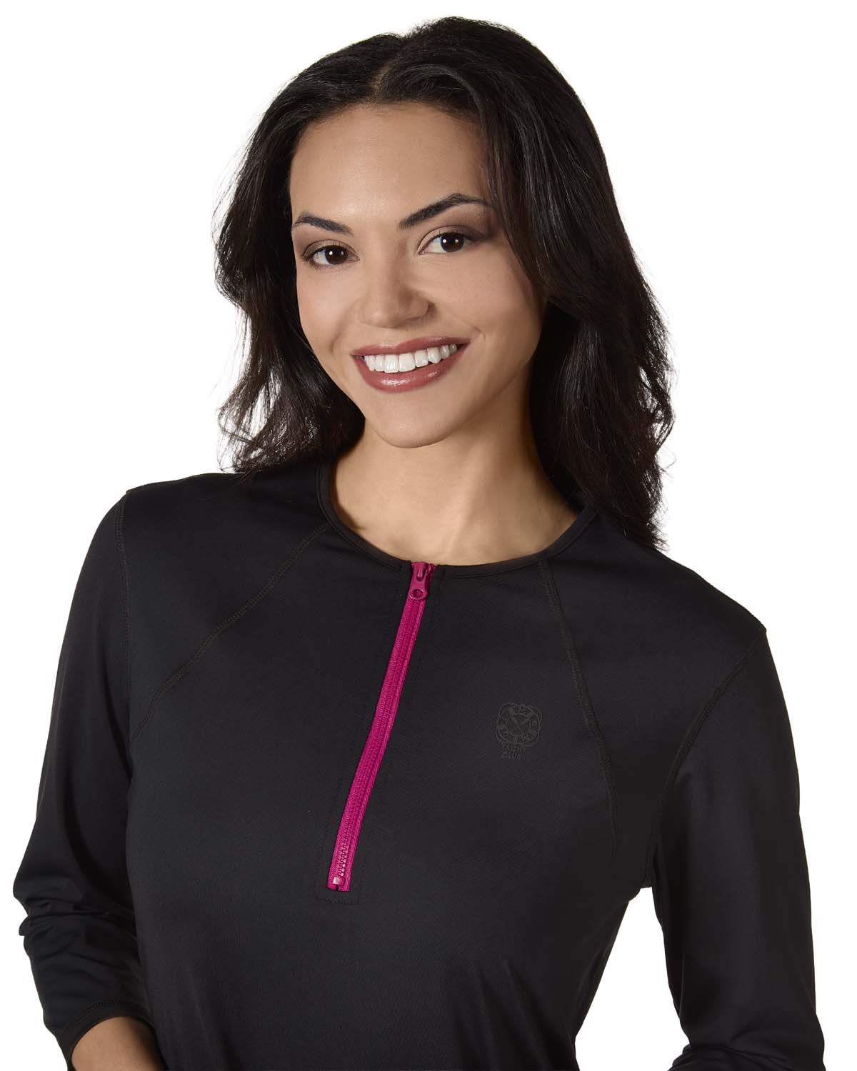 Women's Half-Zip 3/4-Sleeve UPF 50 Modest Swim Dress