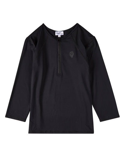 Women's Half-Zip 3/4-Sleeve UPF 50 Chlorine-Resistant Swim Shirt