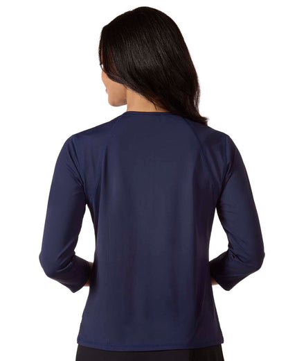 Women's Half-Zip 3/4-Sleeve UPF 50 Chlorine-Resistant Swim Shirt
