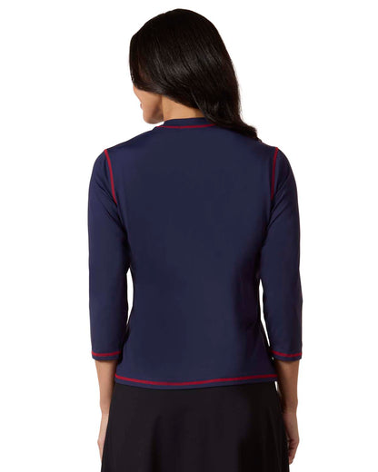 Women's Crewneck 3/4-Sleeve UPF 50 Chlorine-Resistant Modest Swim Shirt