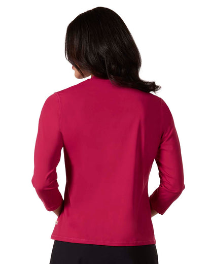 Women's Crewneck 3/4-Sleeve UPF 50 Chlorine-Resistant Modest Swim Shirt