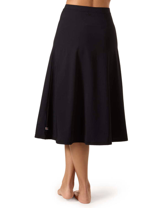 Women's Flared Midi-Length UPF 50 Modest Swim Skirt and Cover-Up