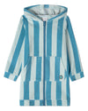 Kids Striped Cotton-Rich Terry Full-Zip Hooded Robe with Pouch Pockets
