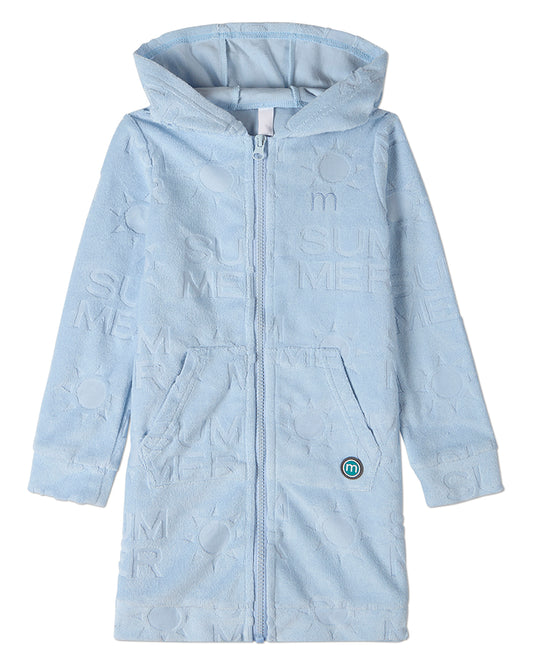 Kids Summer-Themed Burnout Cotton-Rich Terry Full-Zip Hooded Robe