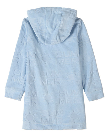 Kids Summer-Themed Burnout Cotton-Rich Terry Full-Zip Hooded Robe