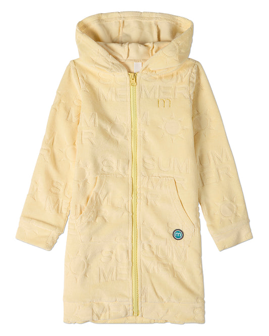 Kids Summer-Themed Burnout Cotton-Rich Terry Full-Zip Hooded Robe